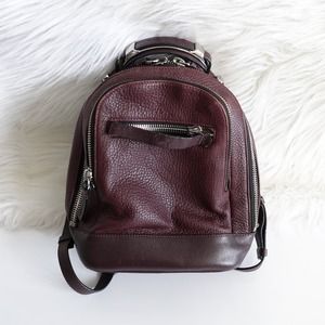 Mackage Croydon Burgundy Pebbled Leather Mini Backpack
